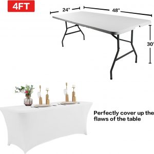 Table Cover Table Cloths Wedding Tablecloth 4ft black / white - Image 5