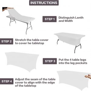 Table Cover Table Cloths Wedding Tablecloth 4ft black / white - Image 6