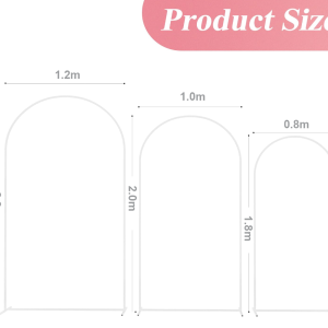 Wedding Arch Backdrop Stand 3pcs Gold/White - Image 6