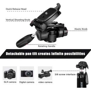 Tripod Camera Tripods, 74" Tripod Stand for Camera 188cm - Image 3