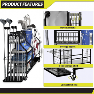 Golf Storage Organizer , Golf Bag Holder Club Organizer Rack - Image 4