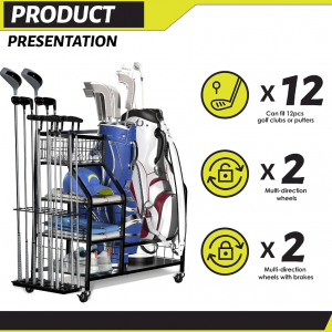 Golf Storage Organizer , Golf Bag Holder Club Organizer Rack - Image 5