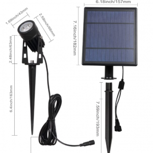 Solar Garden Spot Lights, LED Solar Landscape Light Outdoor IP65 Waterproof - Cool White - Image 5