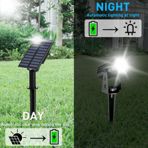 Solar Garden Spot Lights, LED Solar Landscape Light Outdoor IP65 Waterproof - Cool White - Image 2