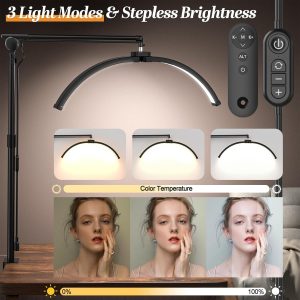 Lash Light, Half Moon Lamp, LED Floor Lamp for Eyelash Extensions, Nail Art, Tattoo Art 28" - Image 6