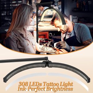 Lash Light, Half Moon Lamp, LED Floor Lamp for Eyelash Extensions, Nail Art, Tattoo Art 28" - Image 4