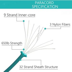 550 Strong paracord, 4mm tent rope, camping rope, paracord rope, 31m/100ft 9-core - Image 6