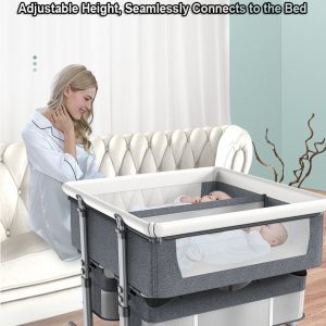 Twin Bassinet For 2 Babies, Large Bedside Sleeper Double Bassinet - Image 3