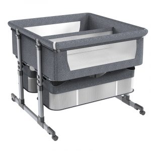 Twin Bassinet For 2 Babies, Large Bedside Sleeper Double Bassinet