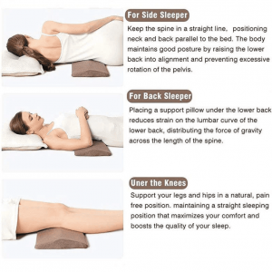 Lumbar Support Pillow for Sleeping Memory Foam Pillow for Back Pain Relief - Image 3