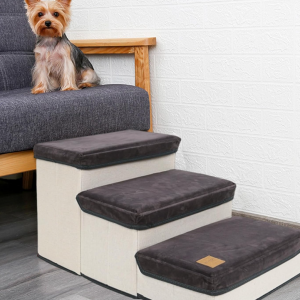 Dog Stairs with Foldable Storage Box 3 Steps - Image 4