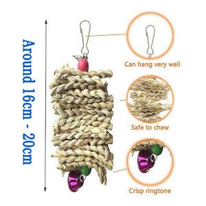Parrot Chewing Toy Bird Bite Rope Hanging Bell - Image 3