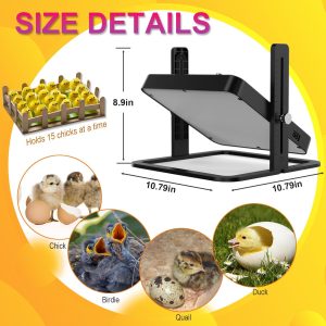 Chick Brooder Heater, Poultry Brooder Heating Plate,Adjustable Temp & Height for 15-20 Chicks - Image 7