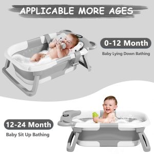 Foldable baby bathtub With Thermometer - Image 4