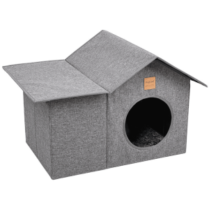 Outdoor Cat House - Weatherproof Large Cat Shelter for Outside with Roof Window - Image 6
