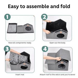 Outdoor Cat House - Weatherproof Large Cat Shelter for Outside with Roof Window - Image 4