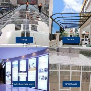 2mm Clear Polycarbonate Roofing, Polycarbonate Roofing Panel w:1.22m,L:1m-30m - Image 4