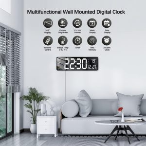 16" Large Digital Wall Clock with Remote Control - Image 4