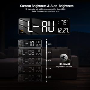 16" Large Digital Wall Clock with Remote Control - Image 7