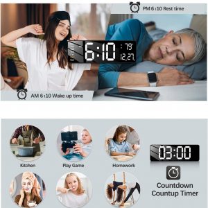 16" Large Digital Wall Clock with Remote Control - Image 6