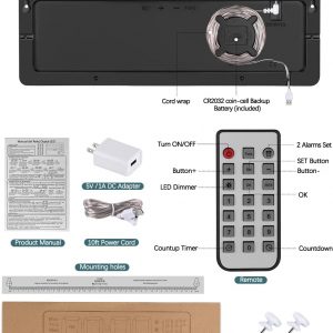16" Large Digital Wall Clock with Remote Control - Image 5