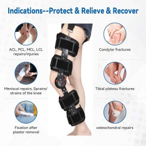 Hinged ROM Knee Brace, Post Op Knee Brace for Recovery Stabilization - Image 2