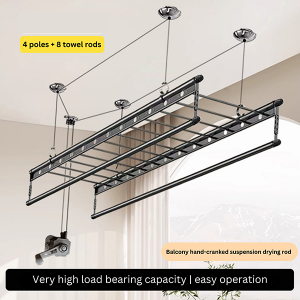 Ceiling Pulley Airer, Hanging Drying Lift Rack-1.5m/2m - Image 5