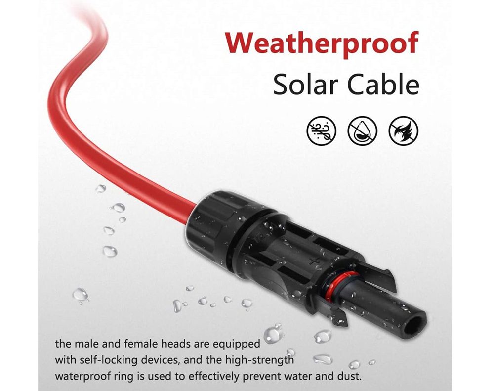 Weatherproof Solar Cable Tips Solar Extension Cable – 4mm2 TUV Certified PV Wire for Solar Panels ...