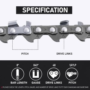 Chainsaw Chain 1/4" Pitch .043" Gauge - Image 2