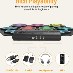 Electronic Drum Set, 9 Pad Practice Drums - Image 3