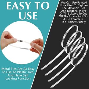 304 Stainless Steel Zip Ties 30cm - Image 4