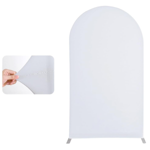 White Arch Cover Spandex Arch Backdrop Cover 6/6.6/7.2FT - 7.2FT(220*120cm)