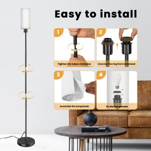 Floor Lamp for Living Room, Modern Standing lamp with Remote Control - Image 4