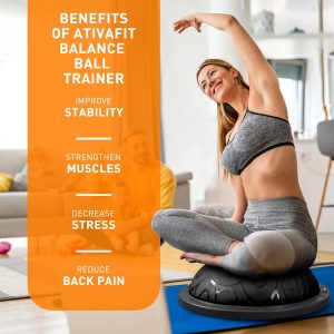 Yoga Balance Trainer Ball with Resistance Bands 58cm - Image 5