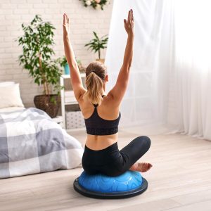 Yoga Balance Trainer Ball with Resistance Bands 58cm - Image 8