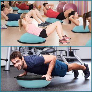 Yoga Balance Trainer Ball with Resistance Bands 58cm - Image 9