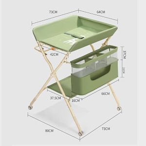 Baby Changing Table, 5 height adjustment levels Portable Folding Changing Table  with Storage - Image 9