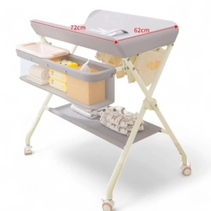 Baby Changing Table, Portable Folding Changing Table with Wheels - Image 9