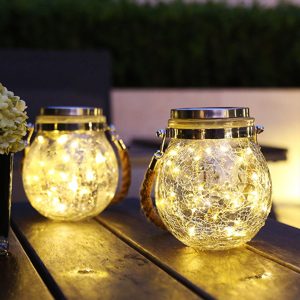 2pcs Solar Hanging Crackle Ball Light Outdoor Lighting Glass large - Image 6