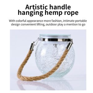 2pcs Solar Hanging Crackle Ball Light Outdoor Lighting Glass large - Image 9