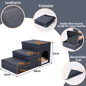 Dog Pet Stairs,  Steps Ramp 3 Steps, Dog Bed - Image 6