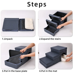 Dog Pet Stairs,  Steps Ramp 3 Steps, Dog Bed - Image 2