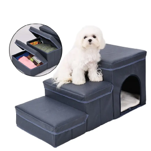 Dog Pet Stairs,  Steps Ramp 3 Steps, Dog Bed - Image 1