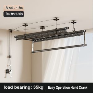 Aluminum Alloy Ceiling  Mounted Lifting Drying Rack, Hanging Pulley Airer , Ceiling mounted drying rack - Image 5