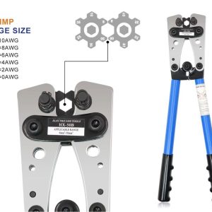 6-50mm Crimping tools Cable crimper, Wire plug pliers Battery terminal with 60 Wire Lugs - Image 3