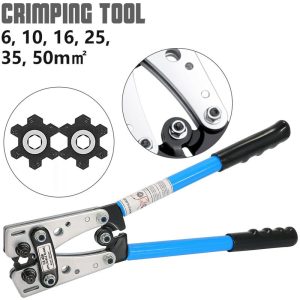 6-50mm Crimping tools Cable crimper, Wire plug pliers Battery terminal with 60 Wire Lugs - Image 11
