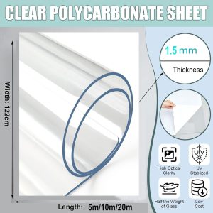 2mm Clear Polycarbonate Roofing, Polycarbonate Roofing Panel w:1.22m,L:1m-30m - Image 2