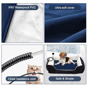 Pet Heating Pad Dogs Cats Electric Heating Mat Pets Heated Bed - Image 5