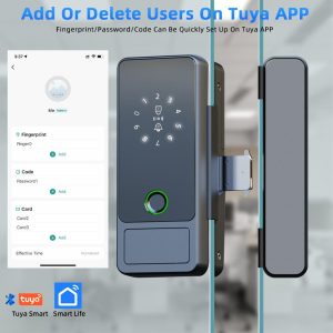 Smart Glass Door Locks, Biometric Fingerprint  Glass Gate Locks - Image 5