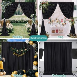 Black Backdrop Curtain for Wedding Parties - Image 5